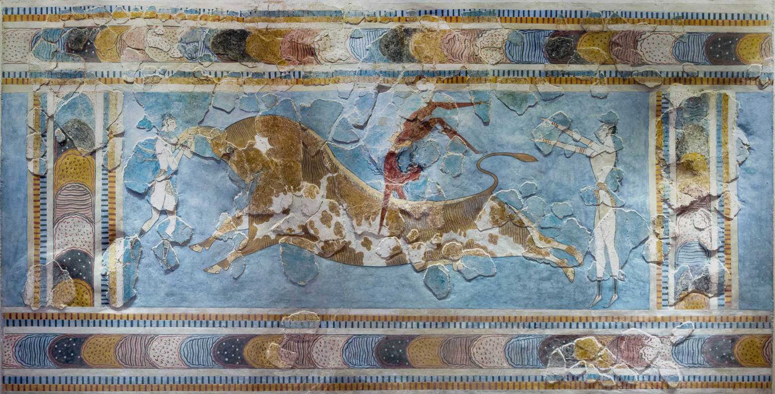 크레타섬 미노아문명 황소 점프 벽화(Bull-Leaping Fresco)