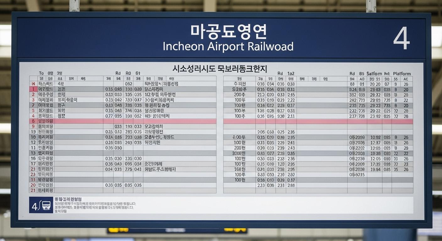 서울역에서 인천공항철도시간표