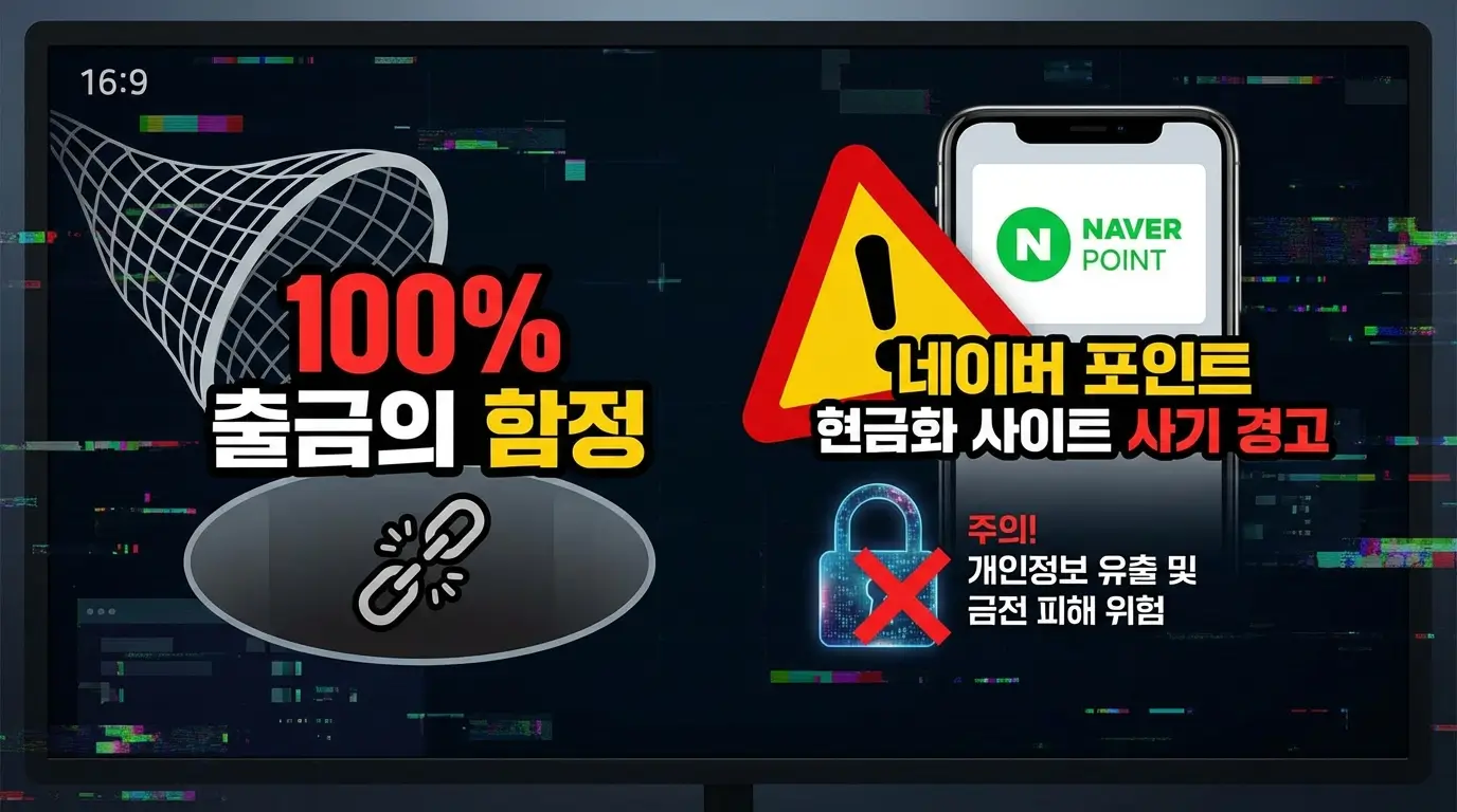100퍼센트 출금의 함정 및 네이버 포인트 현금화 사이트 사기 경고