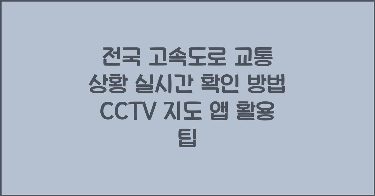 교통 상황 실시간 확인