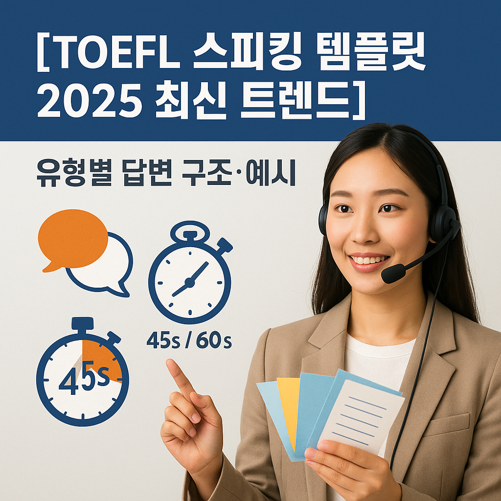 TOEFL 스피킹 템플릿 2025 최신 트렌드 ｜ 유형별 답변 구조&middot;예시