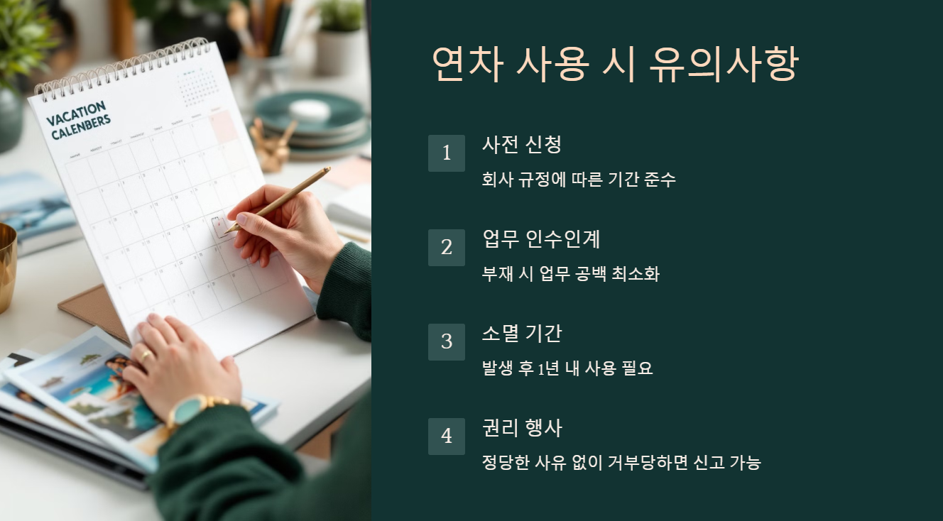 연차 사용시 유의사항