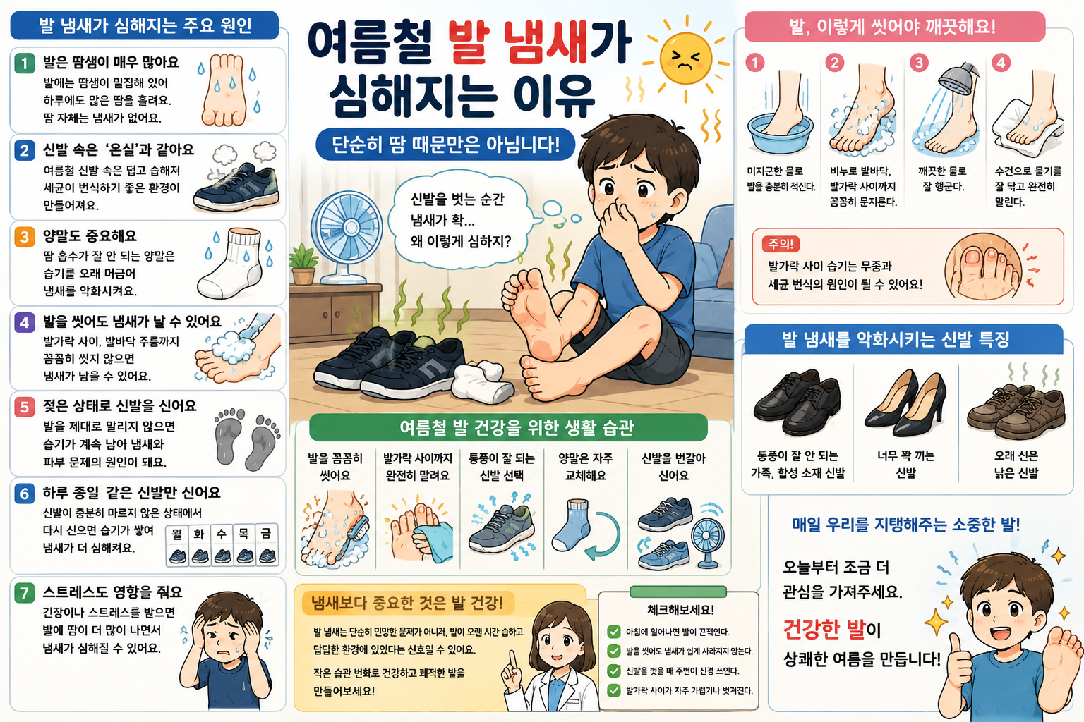 여름철 발 냄새가 심해지는 이유, 단순히 땀 때문만은 아닙니다