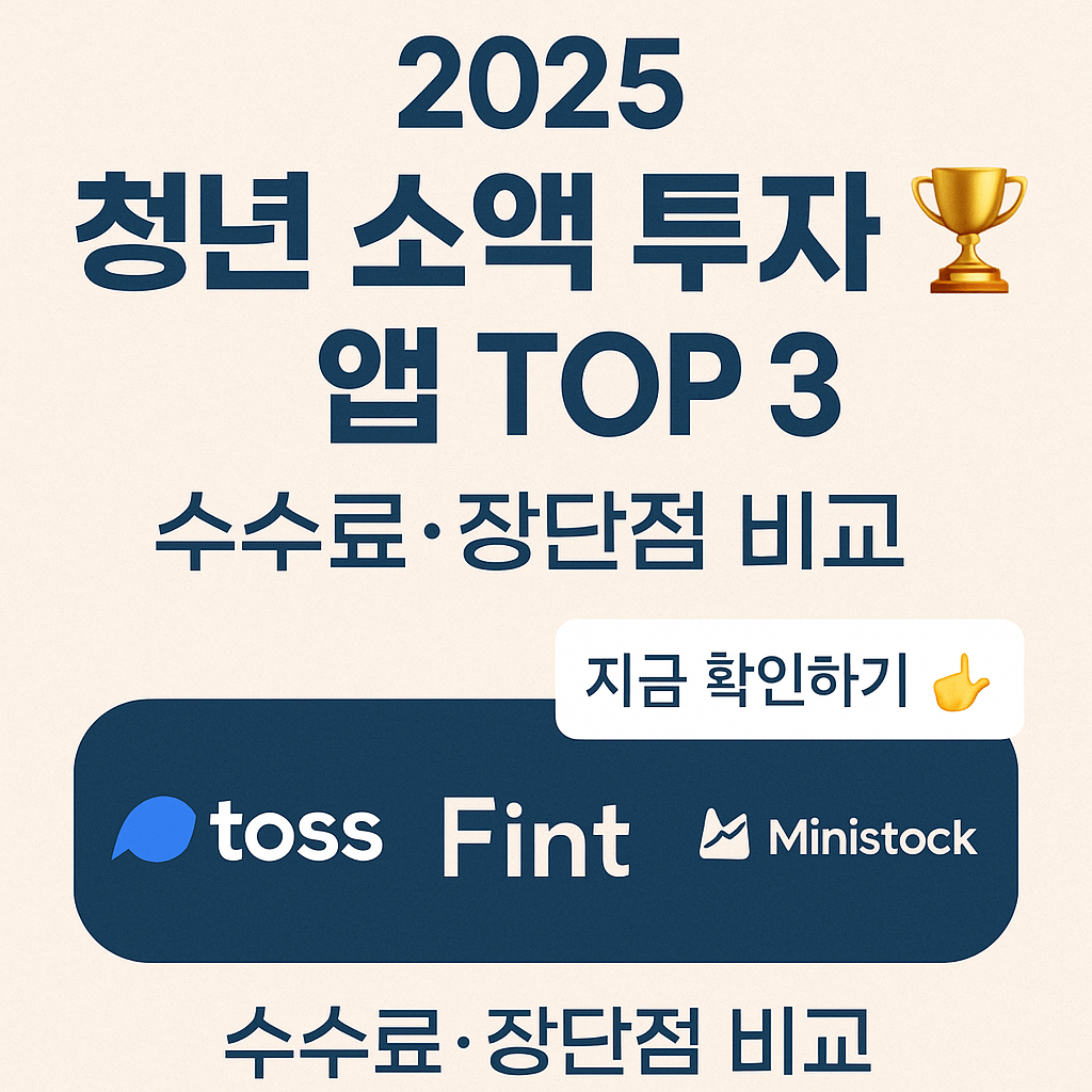 한국 청년을 위한 소액 투자 앱 비교 TOP 3｜수수료·장단점 총정리 (2025)