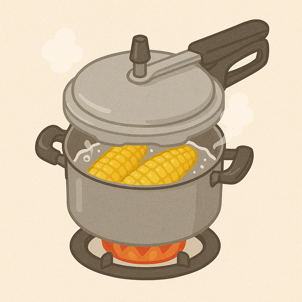 압력솥으로 삶기