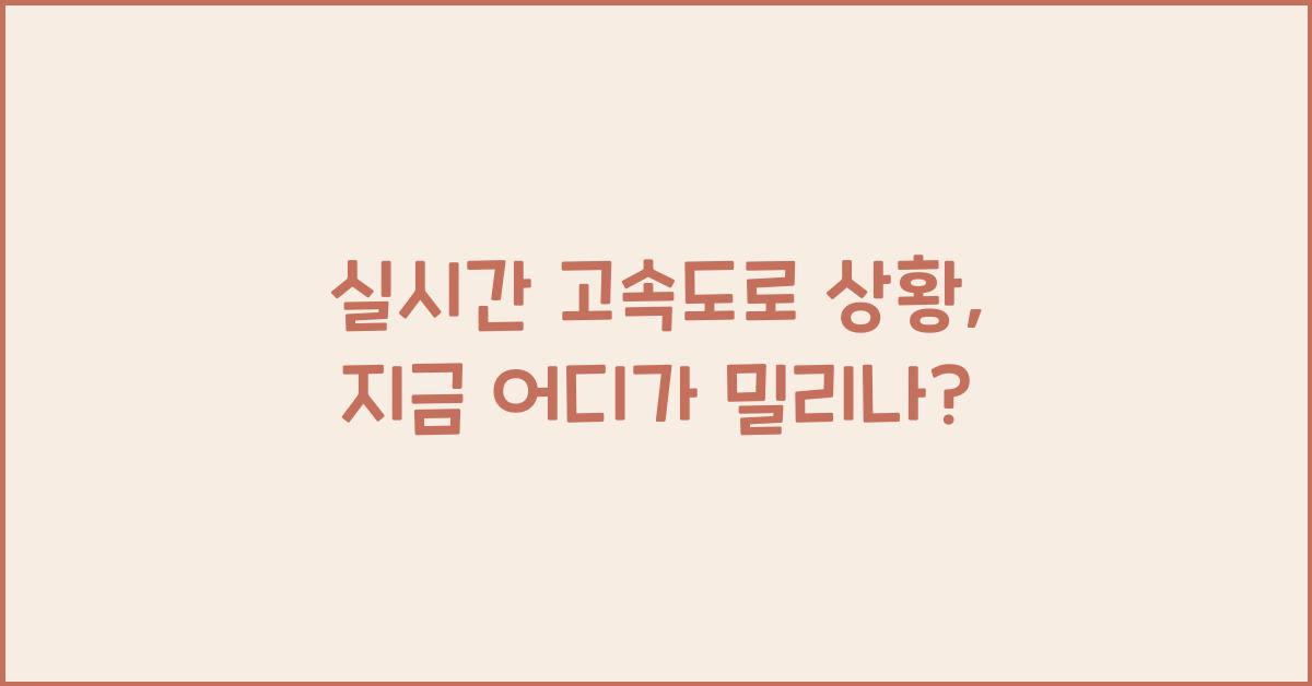 실시간 고속도로 상황