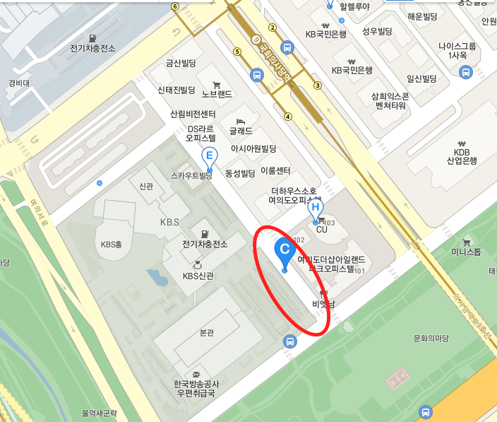 KBS본관뒤 노상공영주차장 위치