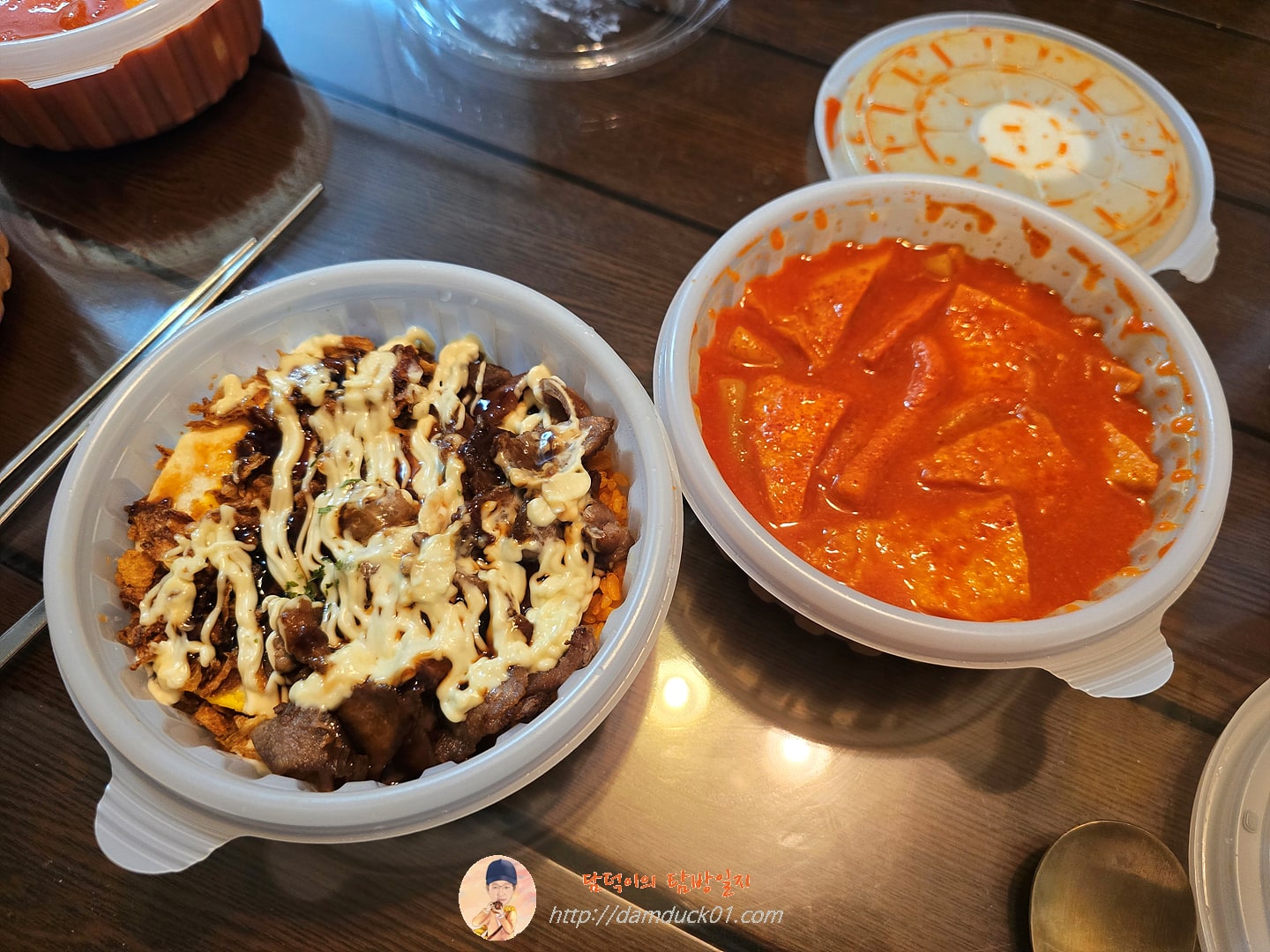 김치볶음밥+떡볶이 세트 (매운맛, 목살 추가)