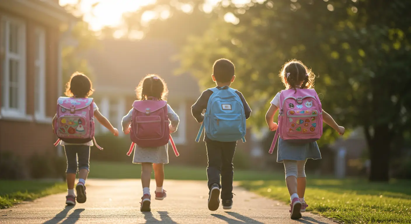 학교 가는 아이들.