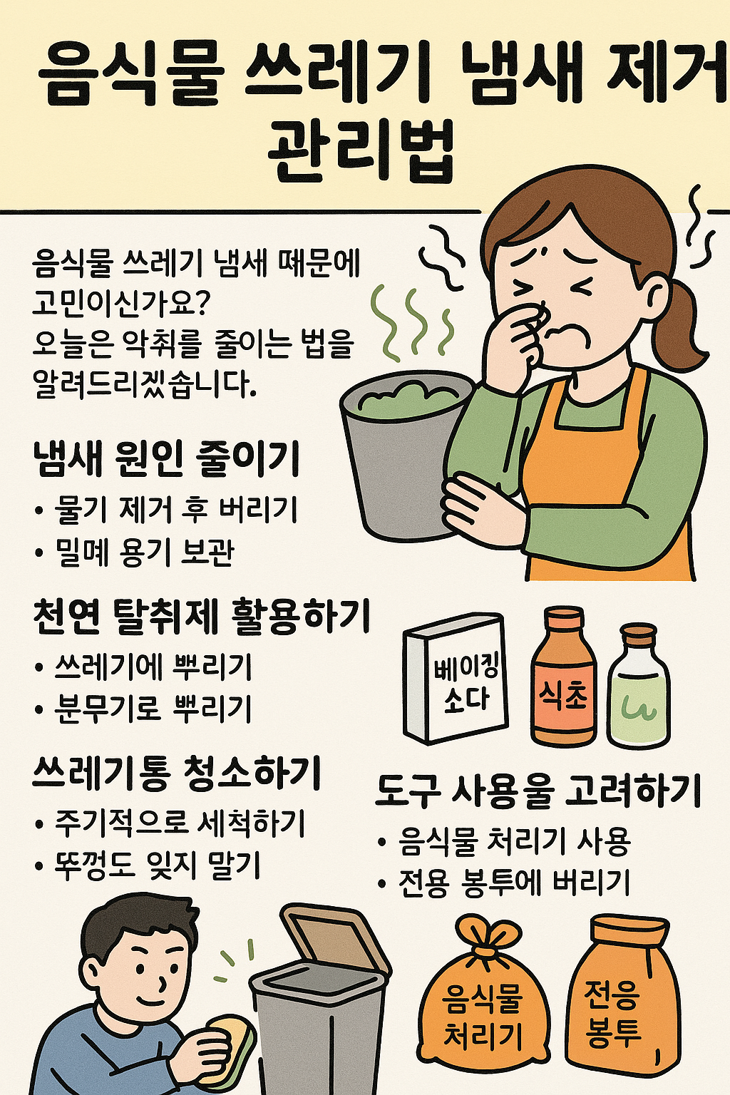 음식물 쓰레기 냄새 제거 &amp; 관리법