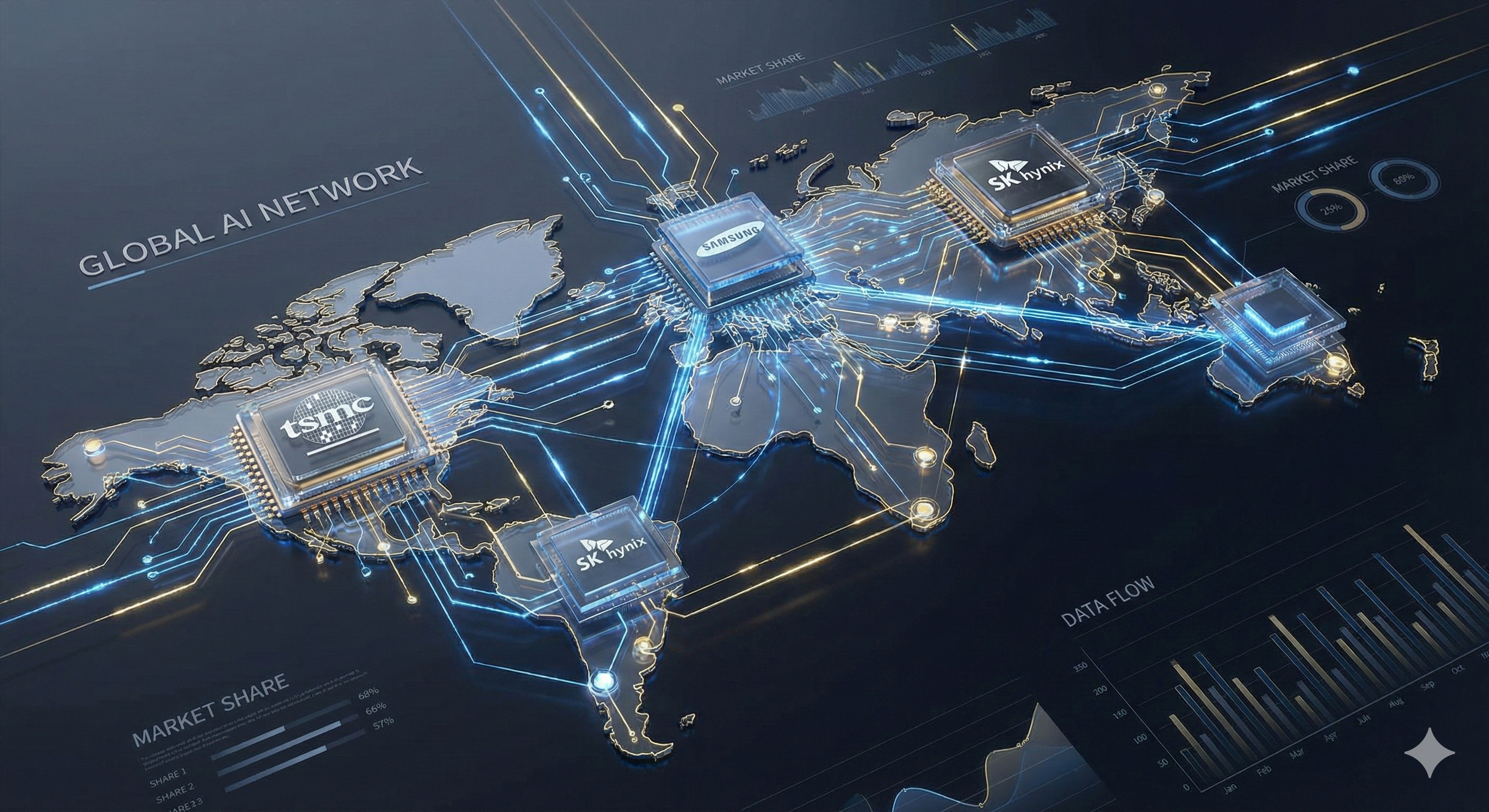 삼성전자, SK하이닉스, 마이크론, TSMC 사진