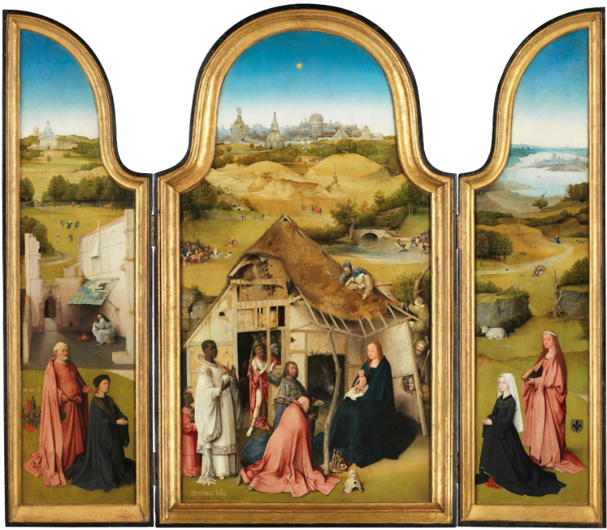 동방 박사의 경배 삼부작 (1494. 그리자이유, 참나무 패널에 유채. 방 056A) - 보쉬