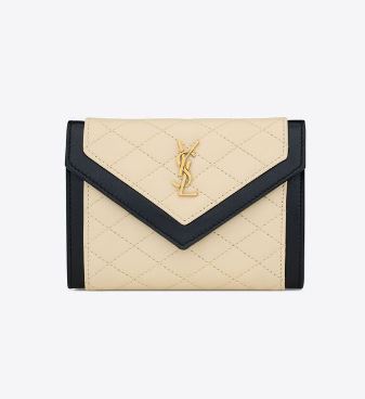 퀼트 램스킨 생로랑 지갑