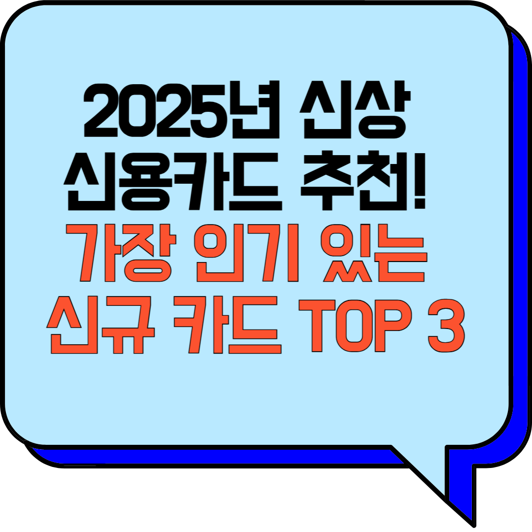 2025년 신상 신용카드 추천! 가장 인기 있는 신규 카드 TOP 3