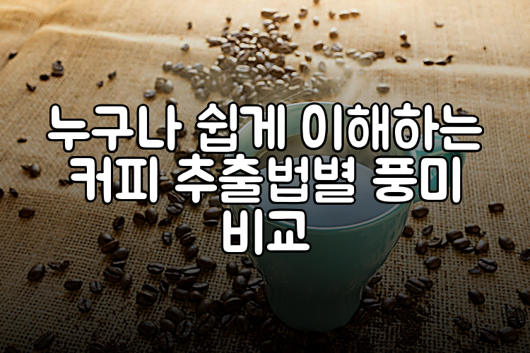 누구나 쉽게 이해하는 커피 추출법별 풍미 비교