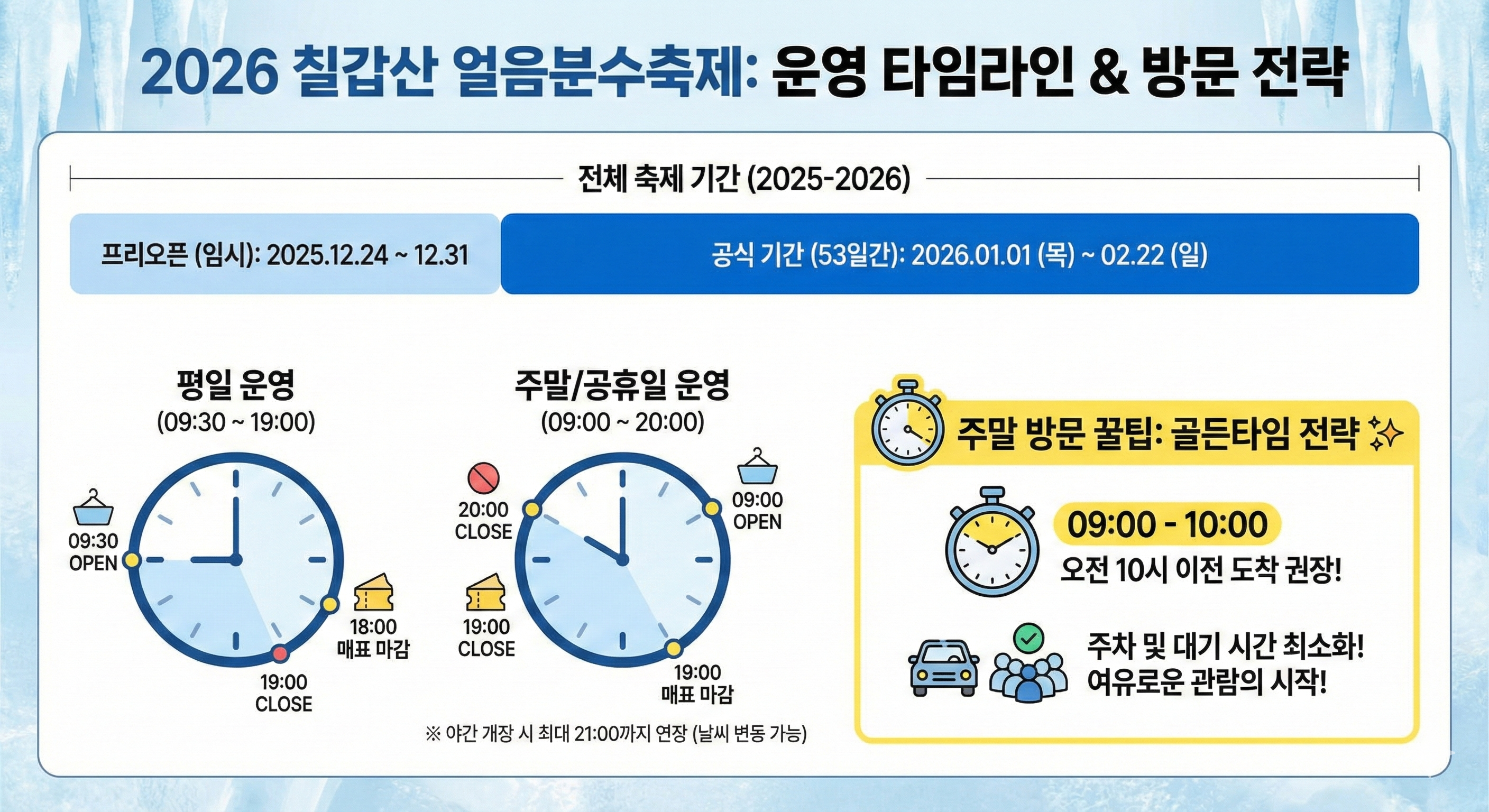 2026 칠갑산 얼음분수축제 일정 및 방문전략
