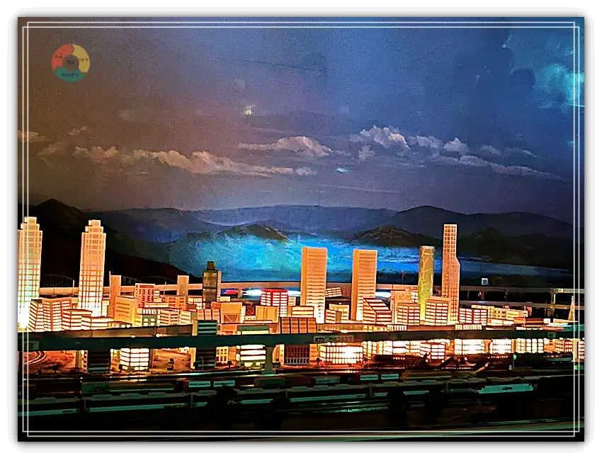 디오라마-밤하늘-불켜진건물들-기차들