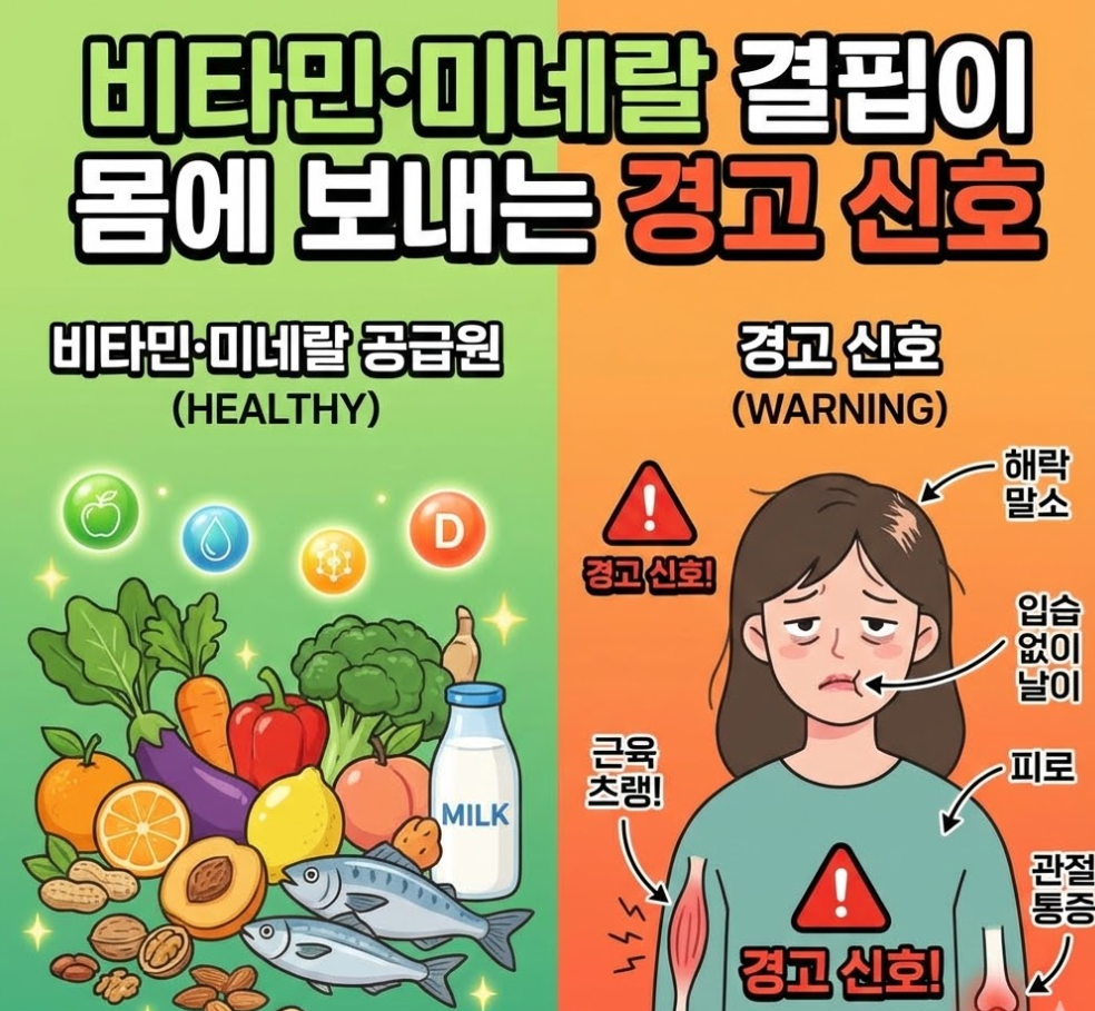비타민 미네랄 결핍이 몸에 보내는 경고 신호