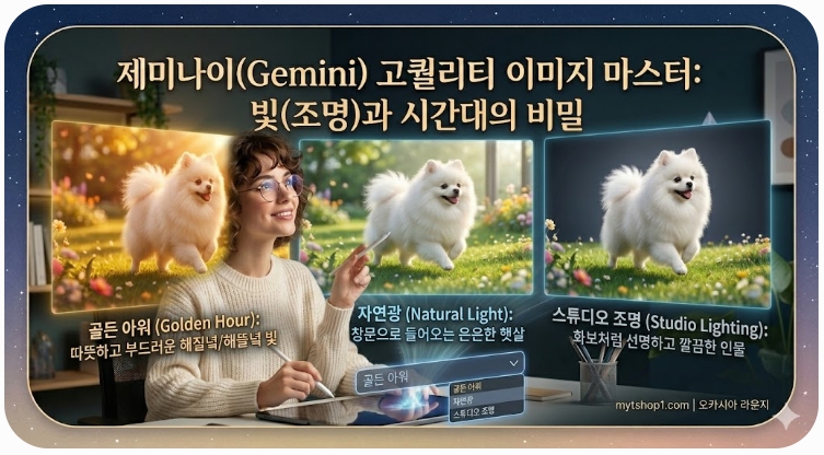 '빛(조명)'과 '시간대'를 설정