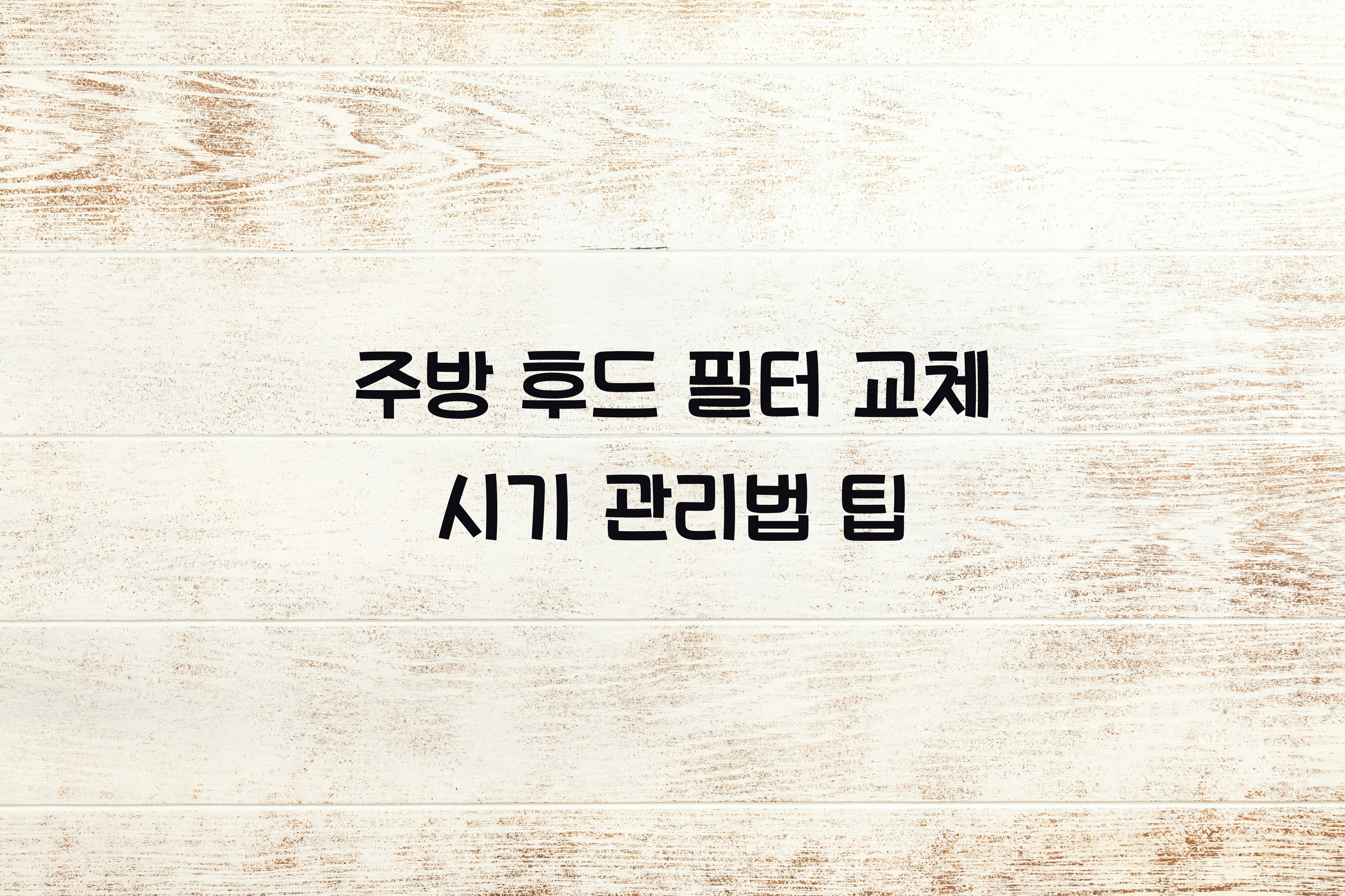 주방 후드 필터 교체 시기 관리법