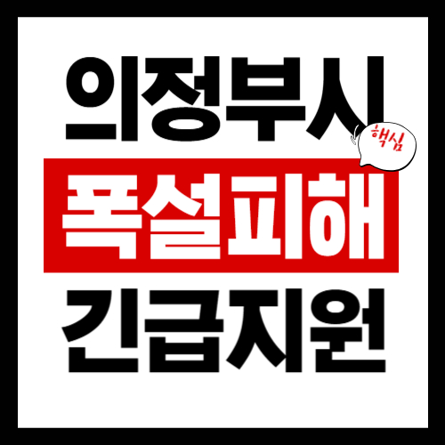 의정부시 폭설피해 긴급보상지원금