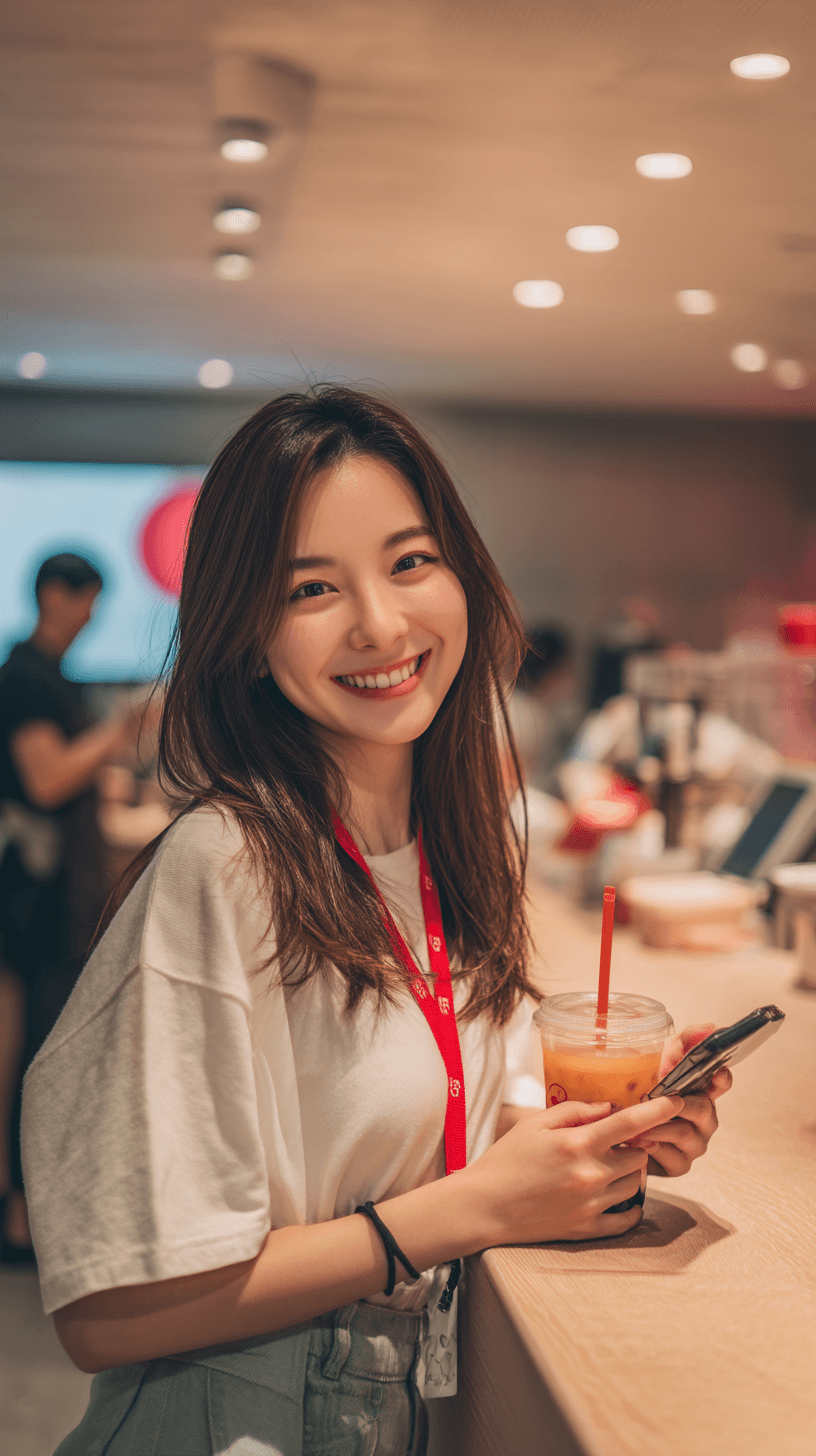 카페에서-주문중인-여성-이미지