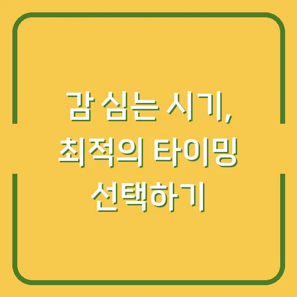 감 심는 시기, 최적의 타이밍 선택하기