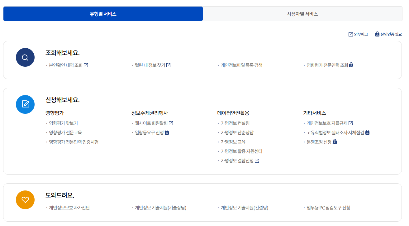 개인정보보호 포털 이용 가이드