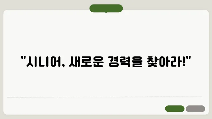 시니어 유망직업