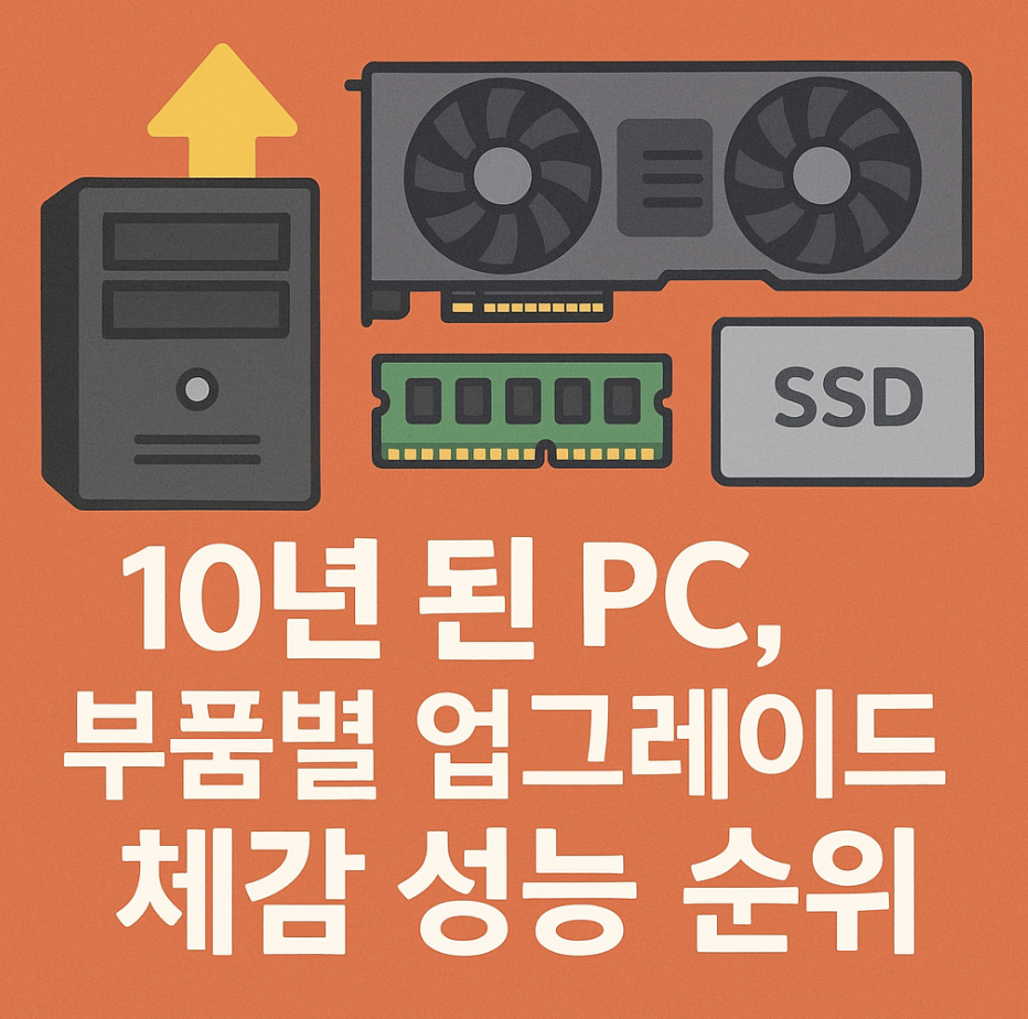 10년 된 PC, 부품별 업그레이드 체감 성능 순위