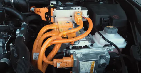 하이브리드 자동차 엔진룸 모습