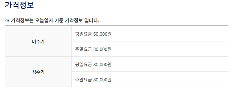 무주 향로산 자연휴양림 가격정보