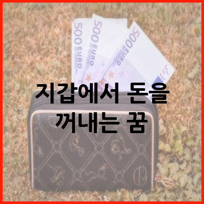 지갑에서 돈을 꺼내는 꿈