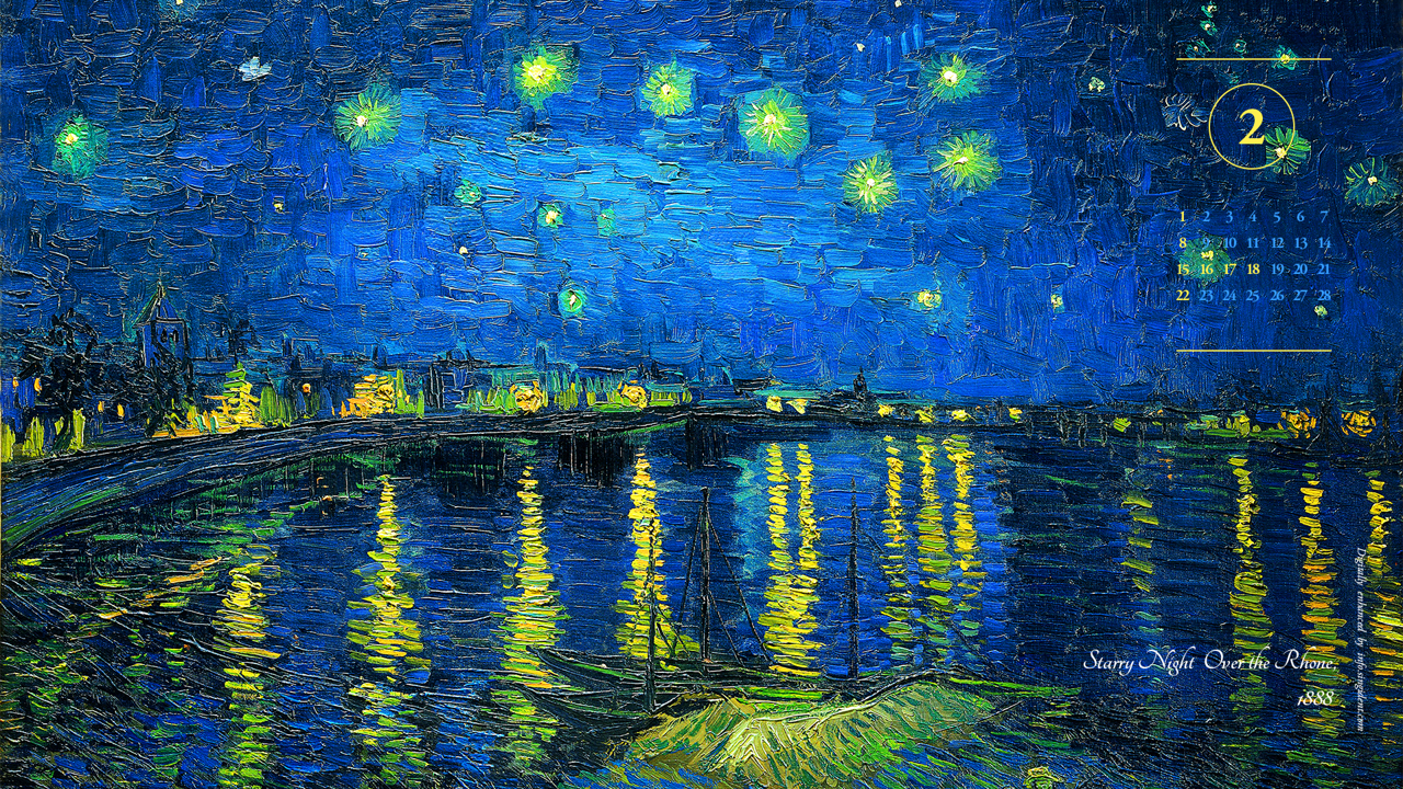 11 론강의 별이 빛나는 밤에 A - 2026년2월 달력배경화면