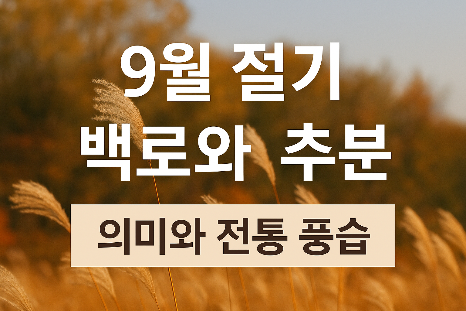 9월의 절기 백로와 추분
