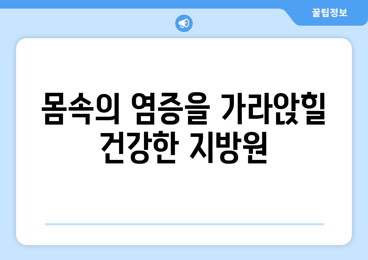 몸속의 염증을 가라앉힐 건강한 지방원