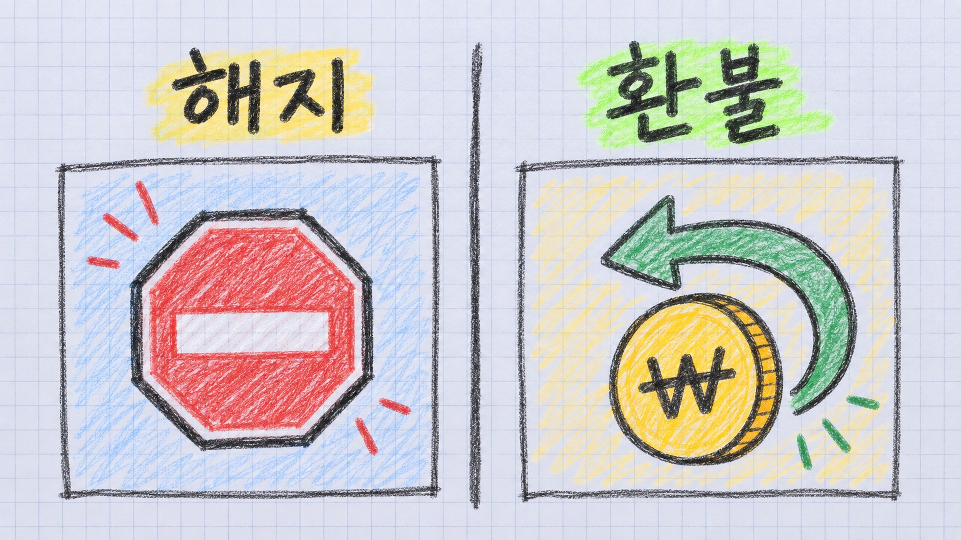 해지와 환불이 서로 다른 두 갈래