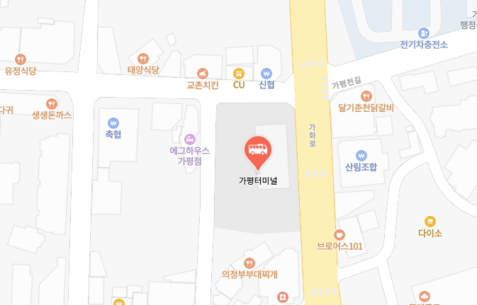 가평터미널 위치-지도