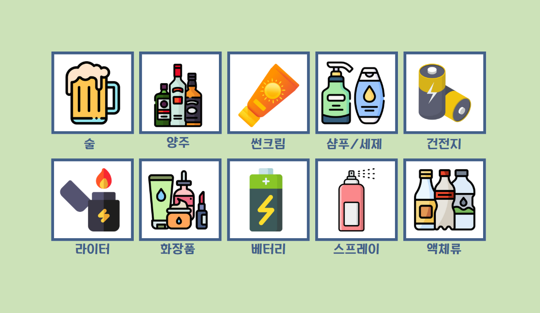 항공 수하물 반입 금지 물품