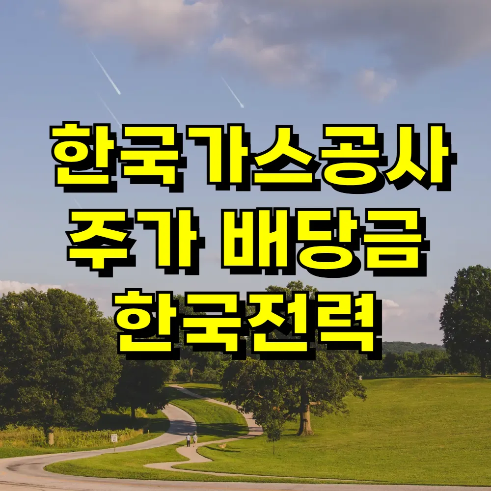 한국가스공사 주가 배당금 한국전력