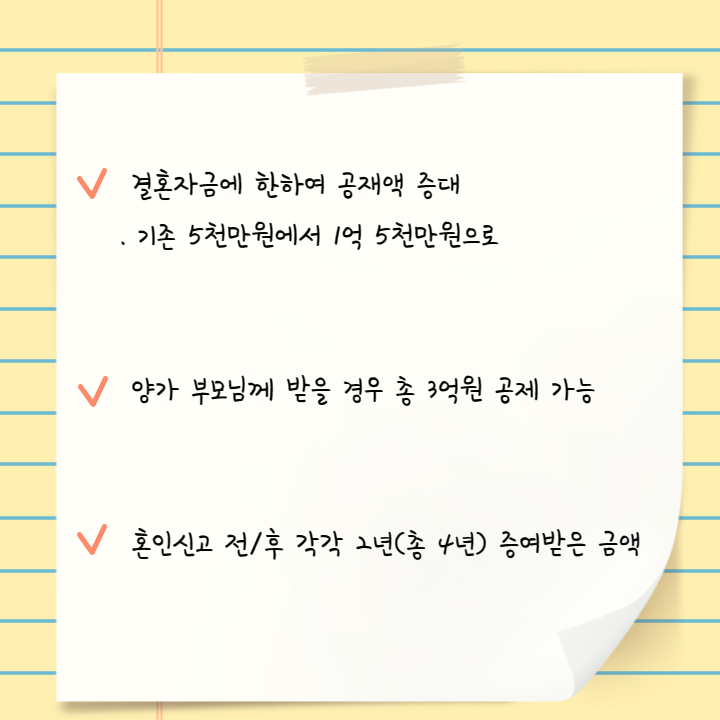 결혼 자금 증여세 공제 알아보기