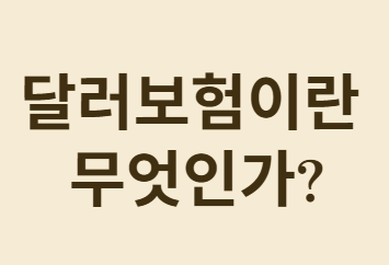 유행하는 달러보험의 진실과 대처법!