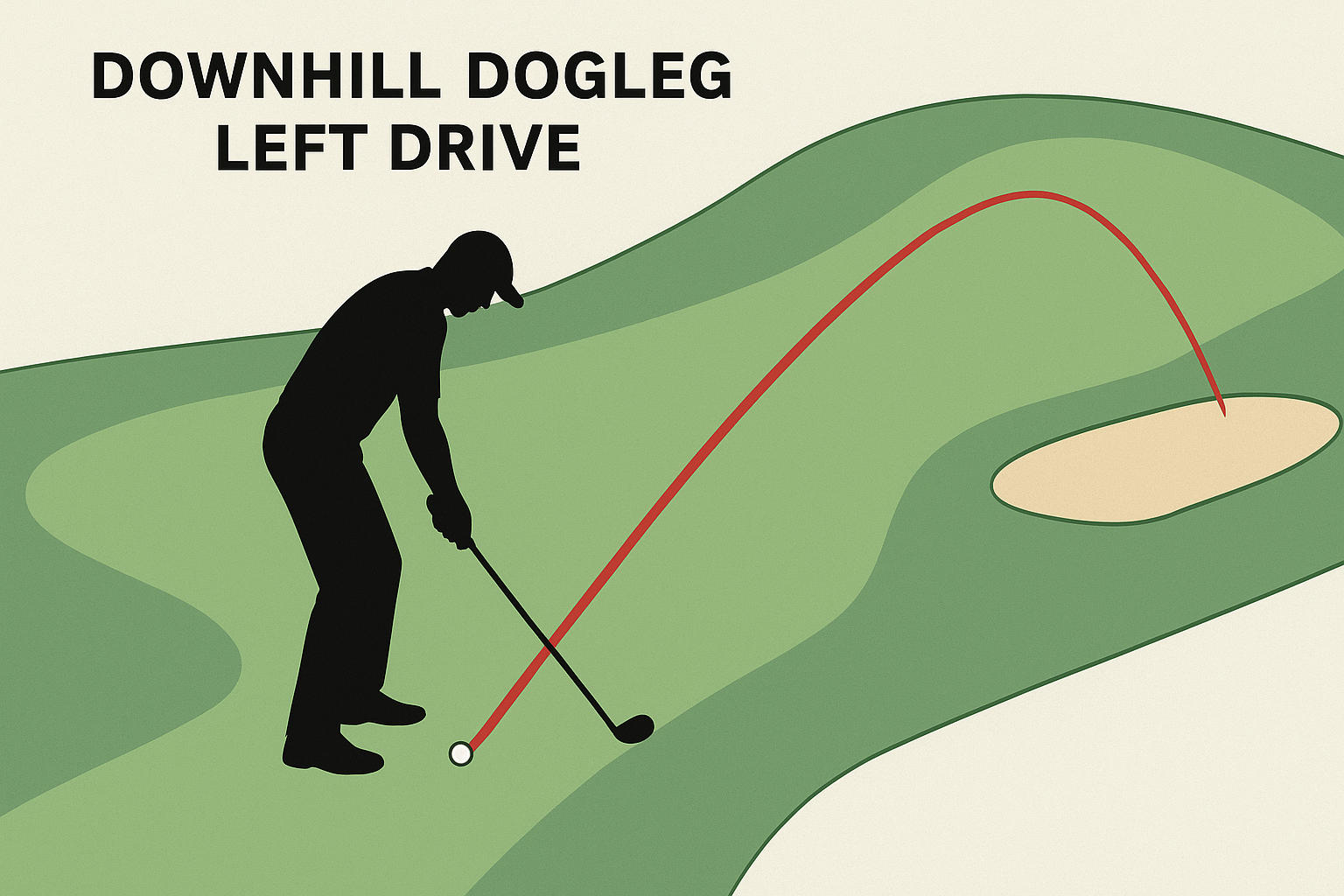내리막 좌 도그렉 드라이버 샷 궤도 분석