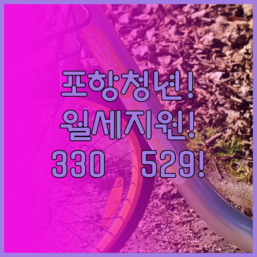 포항 청년월세 지원 신청기간 3월30..