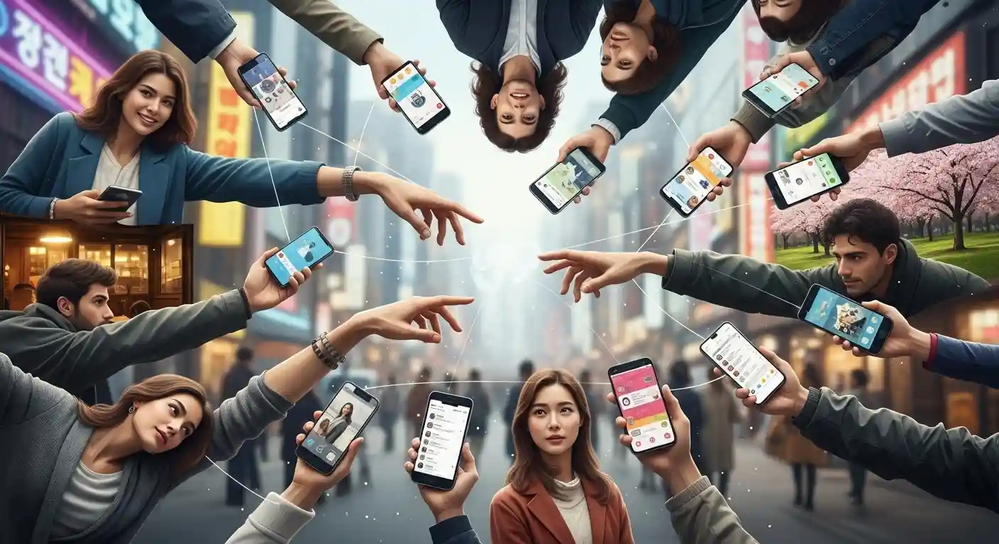 <img src="social_connection_limit.webp" alt="소셜 미디어가 사람과 사람을 연결하는 관계 중심 공간임을 표현하고, 팔로워와의 지속적 소통의 물리적 한계를 시각화한 이미지입니다">