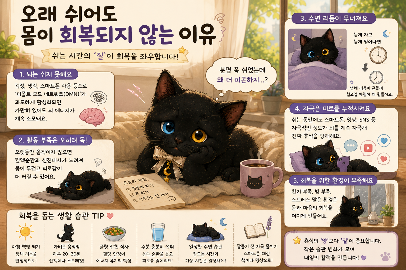 오래 쉬어도 몸이 회복되지 않는 이유