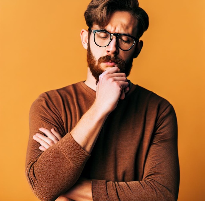 의심이 많은 남자(made by Bing)