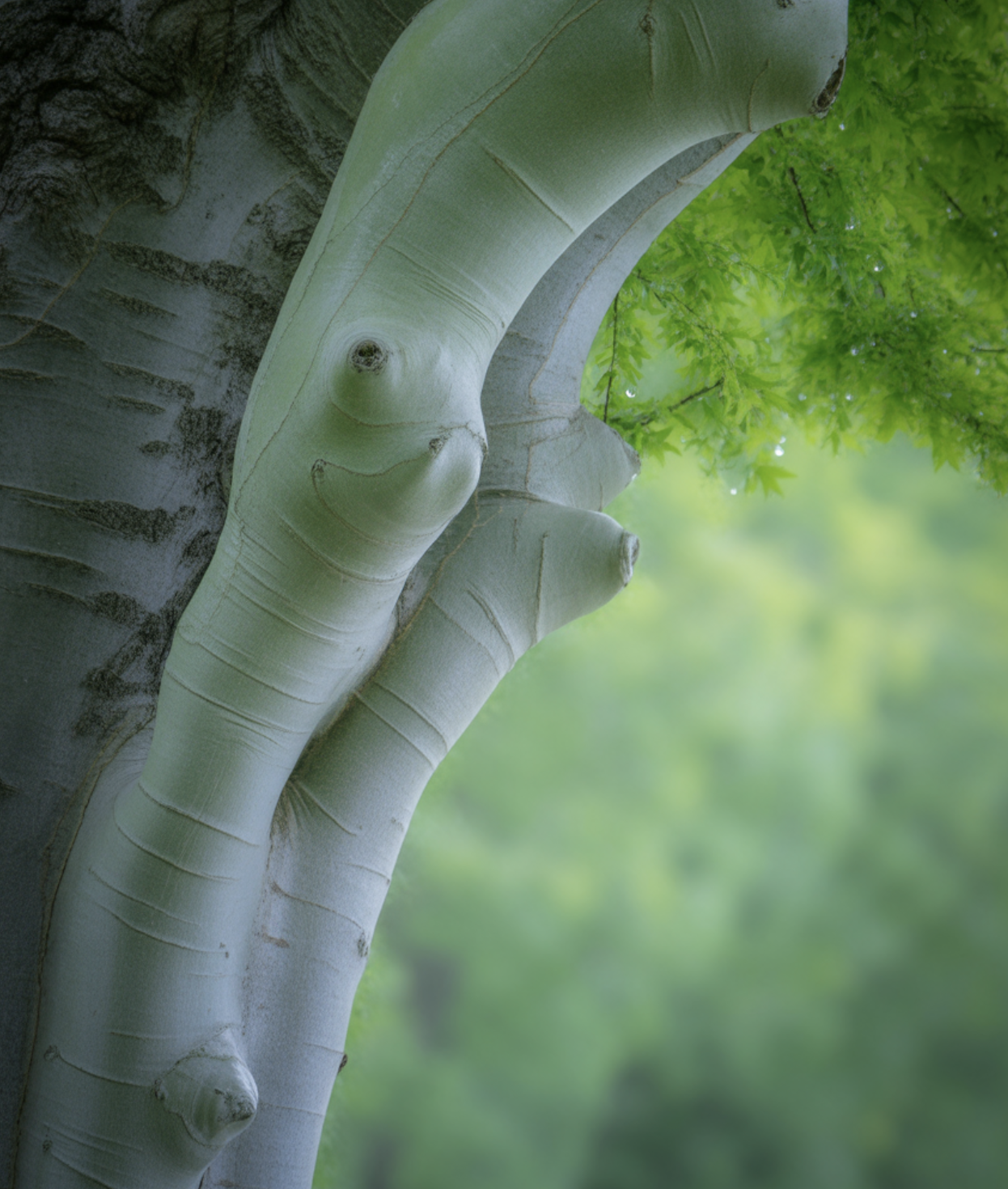 근육질 몸매&amp;#44; 나무껍질