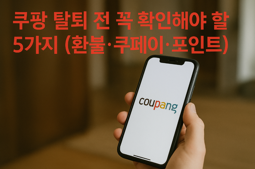 쿠팡 탈퇴하기 전 놓치면 손해보는 5가지 체크리스트