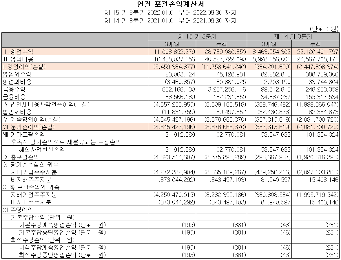 자이언트스텝 - 손익계산서